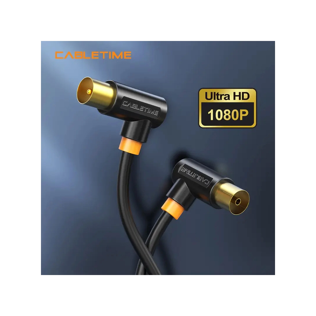 Кабель телевізійний Vention Cabletime, 3m, Г-подібний 90 градусів Male to Female, 75OHM, чорний (CF34N) Кабель телевізійний Vention Cabletime, 3m, Г-подібний 90 градусів Male to Female, 75OHM, чорний (CF34N)