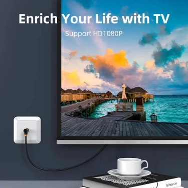 Кабель телевізійний Vention Cabletime, 3m, Г-подібний 90 градусів Male to Female, 75OHM, чорний (CF34N)