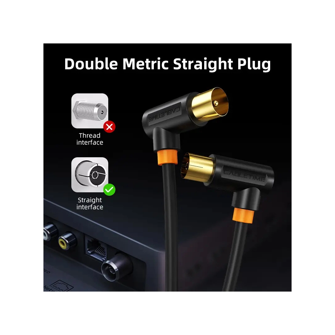 Кабель телевізійний Vention Cabletime, 3m, Г-подібний 90 градусів Male to Female, 75OHM, чорний (CF34N) Кабель телевізійний Vention Cabletime, 3m, Г-подібний 90 градусів Male to Female, 75OHM, чорний (CF34N)