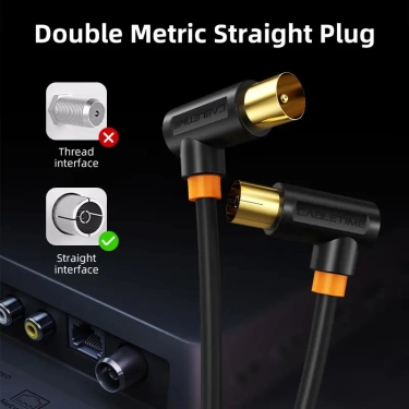 Кабель телевізійний Vention Cabletime, 3m, Г-подібний 90 градусів Male to Female, 75OHM, чорний (CF34N)