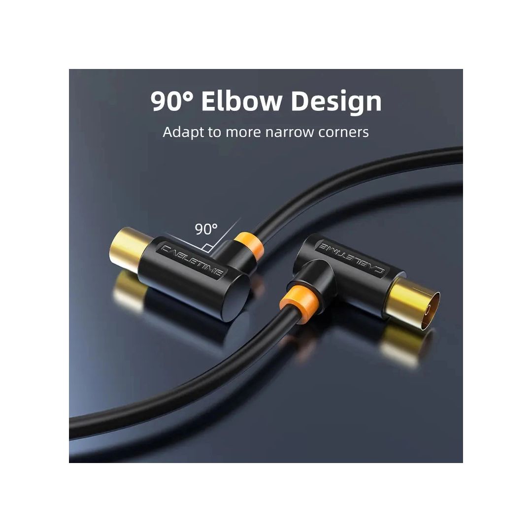 Кабель телевізійний Vention Cabletime, 3m, Г-подібний 90 градусів Male to Female, 75OHM, чорний (CF34N) Кабель телевізійний Vention Cabletime, 3m, Г-подібний 90 градусів Male to Female, 75OHM, чорний (CF34N)