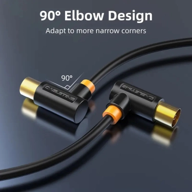 Кабель телевізійний Vention Cabletime, 3m, Г-подібний 90 градусів Male to Female, 75OHM, чорний (CF34N)