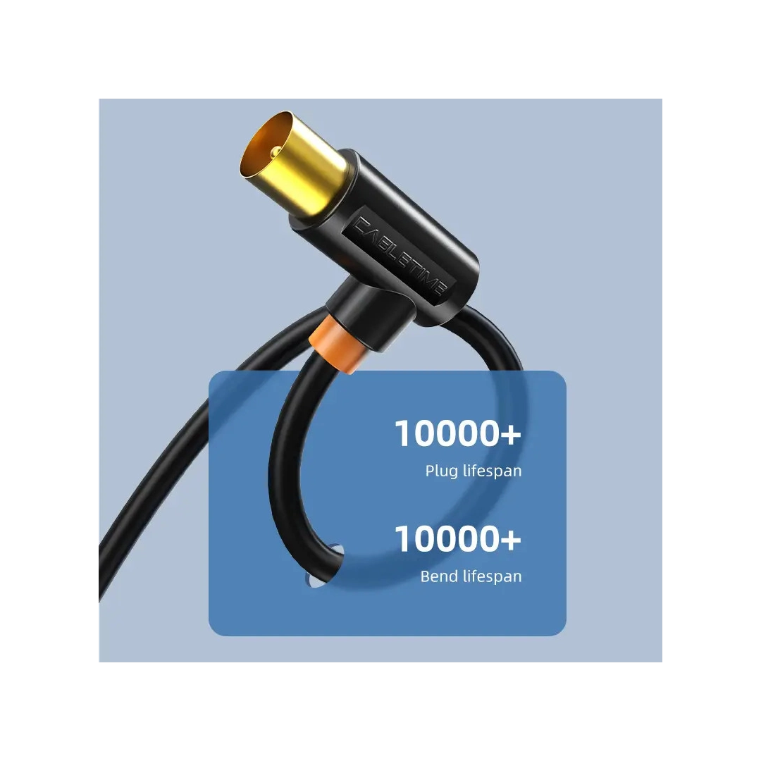 Кабель телевізійний Vention Cabletime, 3m, Г-подібний 90 градусів Male to Female, 75OHM, чорний (CF34N) Кабель телевізійний Vention Cabletime, 3m, Г-подібний 90 градусів Male to Female, 75OHM, чорний (CF34N)