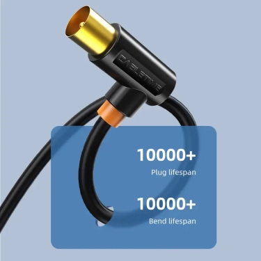 Кабель телевізійний Vention Cabletime, 3m, Г-подібний 90 градусів Male to Female, 75OHM, чорний (CF34N)