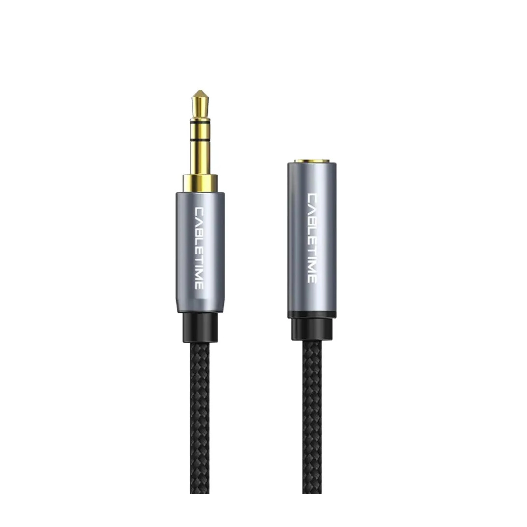 Audio cable Vention Cabletime 3.5 mm M - 3.5 mm F, 1 m, Black, 3 pin (CF11H)