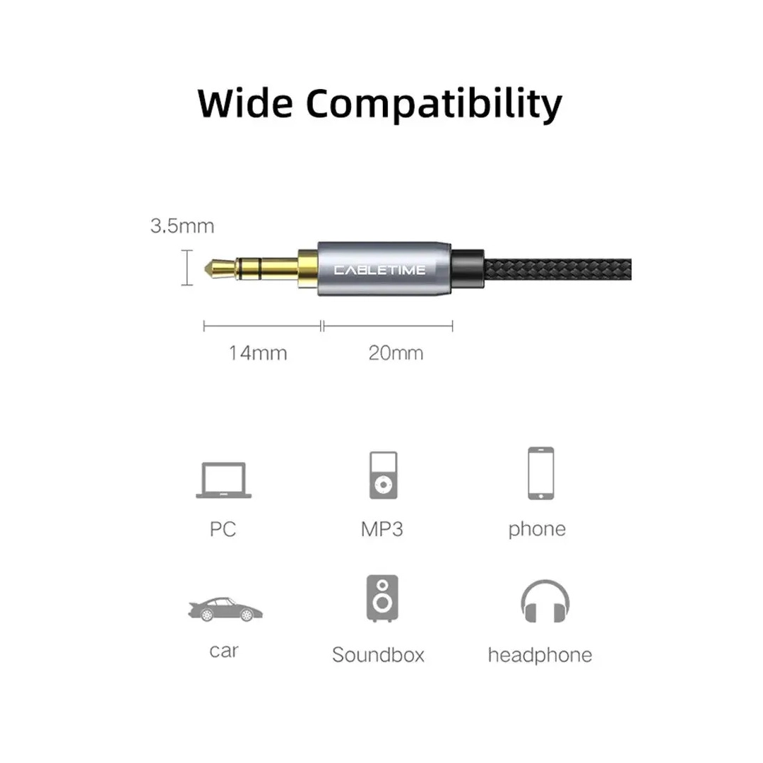 Аудіокабель Vention Cabletime 3.5 mm M - 3.5 mm F, 0.3 m, Black, 3 pin (CF11D) Аудіокабель Vention Cabletime 3.5 mm M - 3.5 mm F, 0.3 m, Black, 3 pin (CF11D)