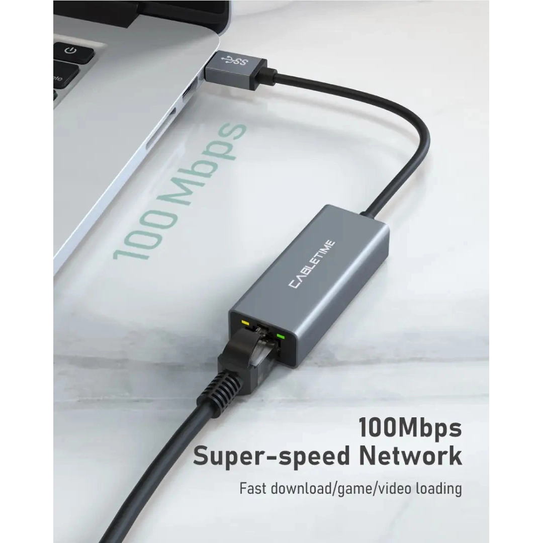Кабель цифровий Vention Cabletime USB A 2.0 - RJ45 100Mbps Ethernet, 0.15m, Space Grey (CB52G) Кабель цифровий Vention Cabletime USB A 2.0 - RJ45 100Mbps Ethernet, 0.15m, Space Grey (CB52G)