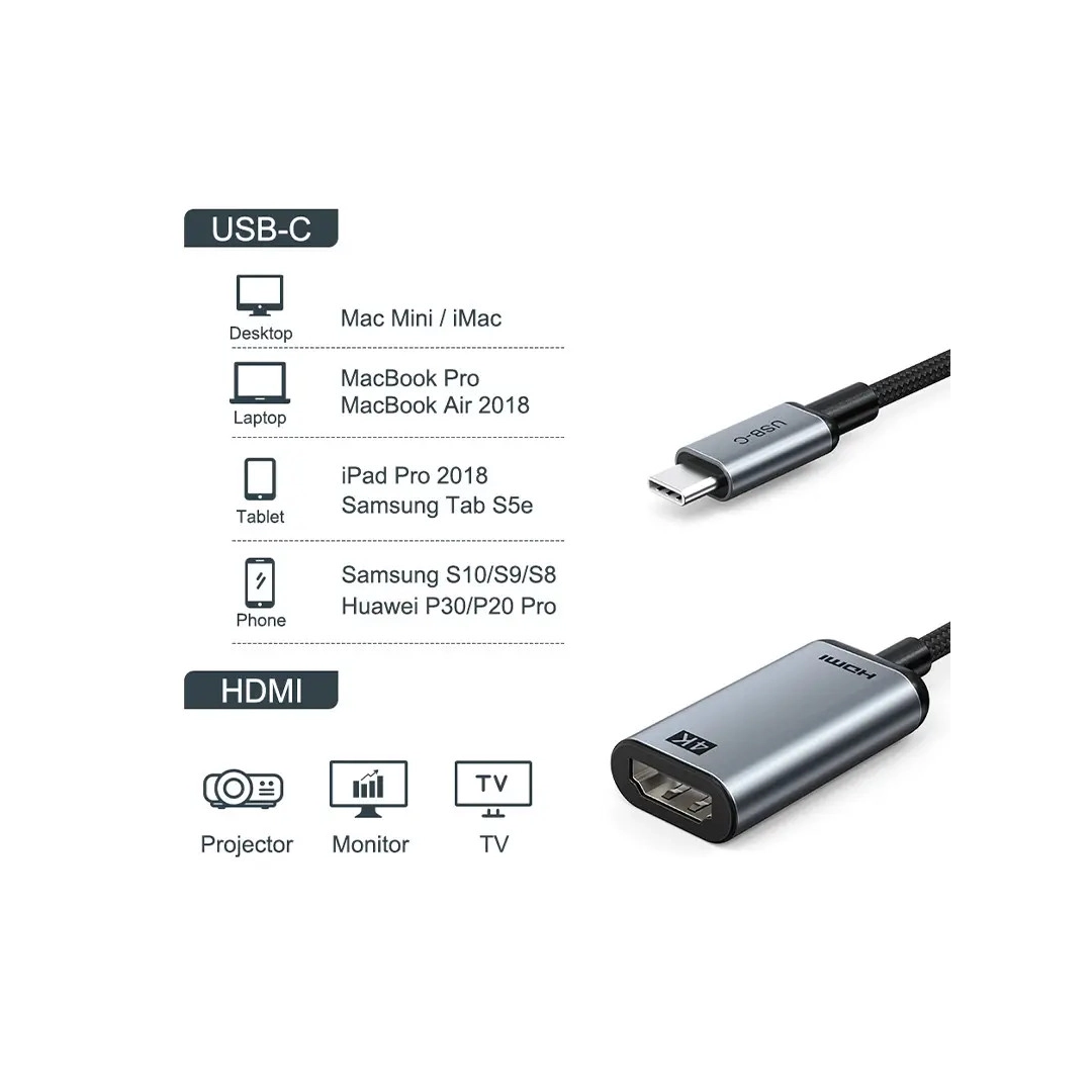 Кабель цифровий Vention Cabletime USB TYPE C - HDMI, 0.15m, v1.4 4K/30HZ (CP11A) Кабель цифровий Vention Cabletime USB TYPE C - HDMI, 0.15m, v1.4 4K/30HZ (CP11A)