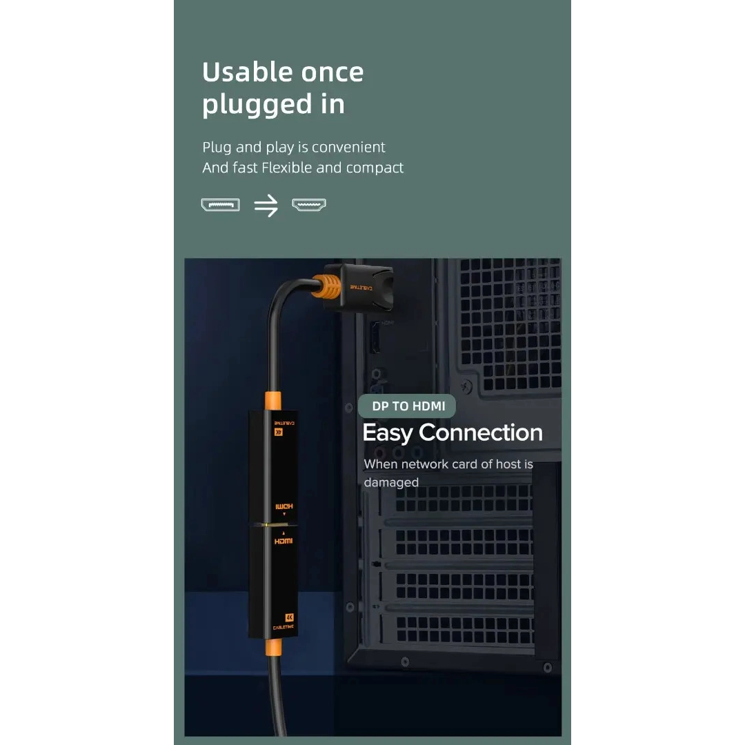 Перехідник Vention Сabletime DisplayPort - HDMI, 0.2m, v2.0 (1920 * 1080p) / 60HZ (CP22B) Перехідник Vention Сabletime DisplayPort - HDMI, 0.2m, v2.0 (1920 * 1080p) / 60HZ (CP22B)