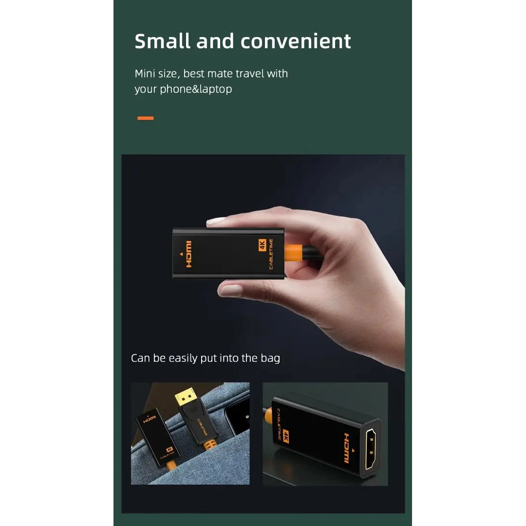 Перехідник Vention Сabletime DisplayPort - HDMI, 0.2m, v2.0 (1920 * 1080p) / 60HZ (CP22B) Перехідник Vention Сabletime DisplayPort - HDMI, 0.2m, v2.0 (1920 * 1080p) / 60HZ (CP22B)