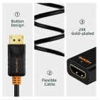 Перехідник Vention Сabletime DisplayPort - HDMI, 0.2m, v2.0 (1920 * 1080p) / 60HZ (CP22B) Перехідник Vention Сabletime DisplayPort - HDMI, 0.2m, v2.0 (1920 * 1080p) / 60HZ (CP22B)