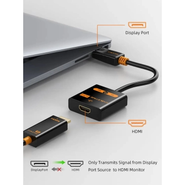 Перехідник Vention Сabletime DisplayPort - HDMI, 0.2m, v2.0, 4K 30hz (CP20B)