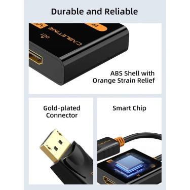 Перехідник Vention Сabletime DisplayPort - HDMI, 0.2m, v2.0, 4K 30hz (CP20B)