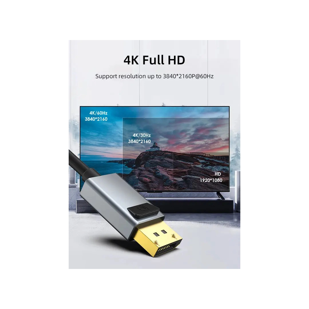 Перехідник Vention Сabletime DisplayPort - HDMI, 0.2m, v2.0, 4K 60Hz (CP20A) Перехідник Vention Сabletime DisplayPort - HDMI, 0.2m, v2.0, 4K 60Hz (CP20A)