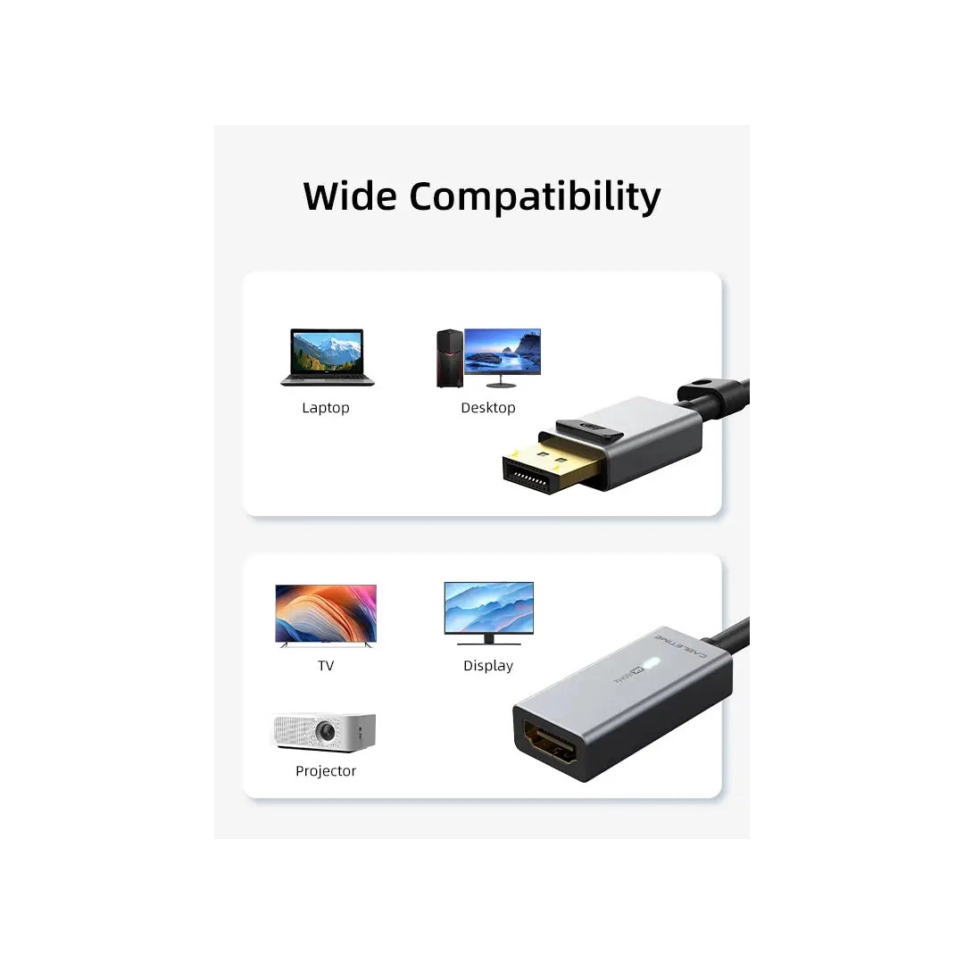 Перехідник Vention Сabletime DisplayPort - HDMI, 0.2m, v2.0, 4K 60Hz (CP20A) Перехідник Vention Сabletime DisplayPort - HDMI, 0.2m, v2.0, 4K 60Hz (CP20A)