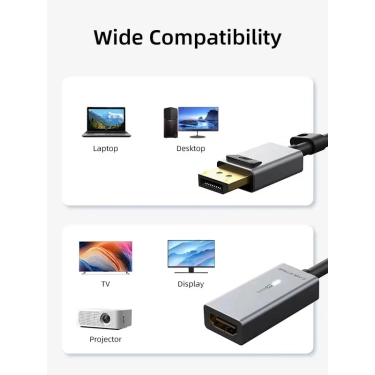 Перехідник Vention Сabletime DisplayPort - HDMI, 0.2m, v2.0, 4K 60Hz (CP20A)