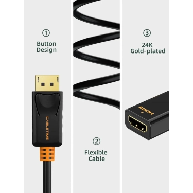 Перехідник Vention Сabletime mini DisplayPort - HDMI, 0.2m, v2.0 4K 30hz (CP21B)