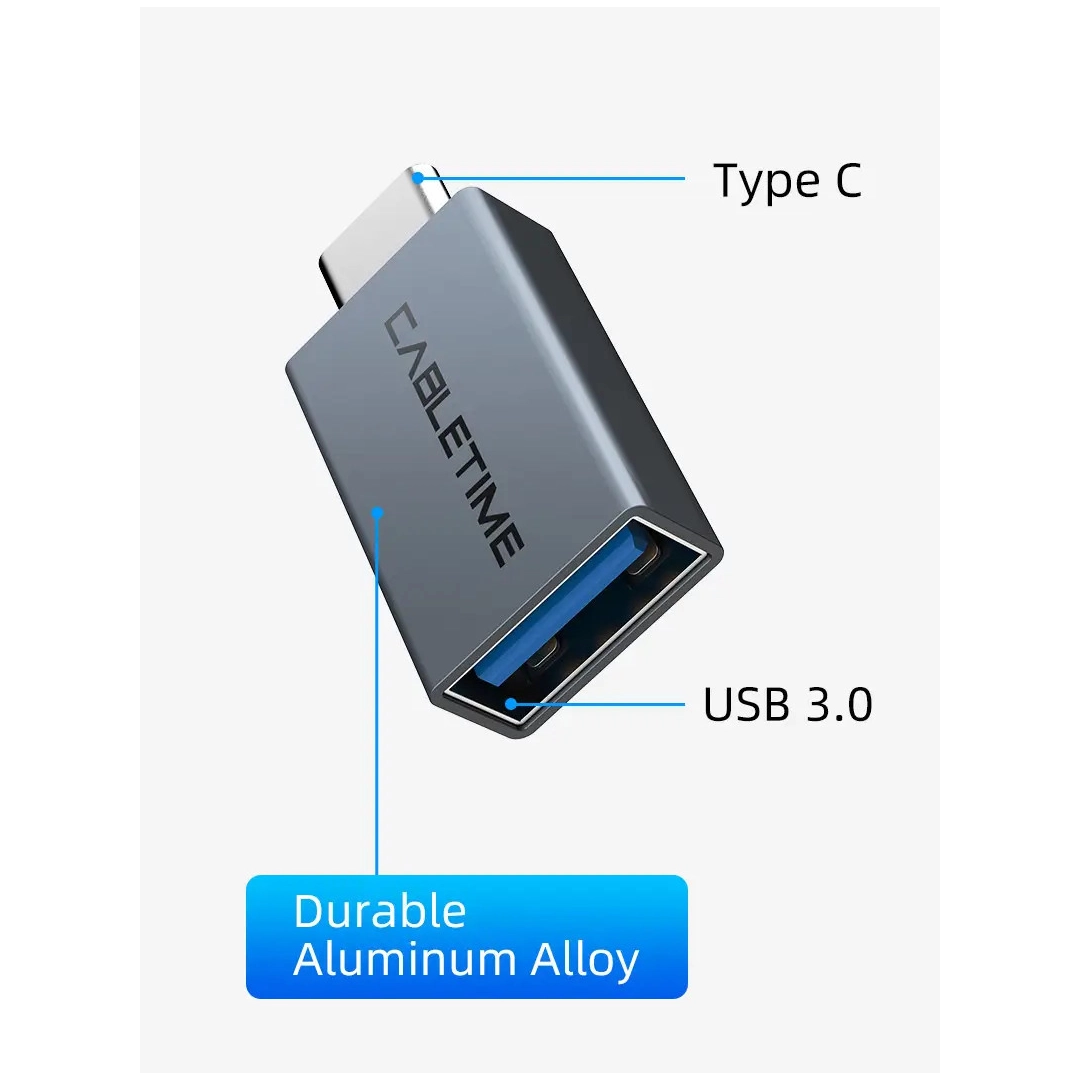 Перехідник Vention Cabletime USB-C Male to USB3.0 Female OTG (CP76G) Перехідник Vention Cabletime USB-C Male to USB3.0 Female OTG (CP76G)