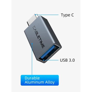 Перехідник Vention Cabletime USB-C Male to USB3.0 Female OTG (CP76G)