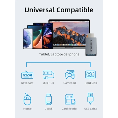 Перехідник Vention Cabletime USB-C Male to USB3.0 Female OTG (CP76G)