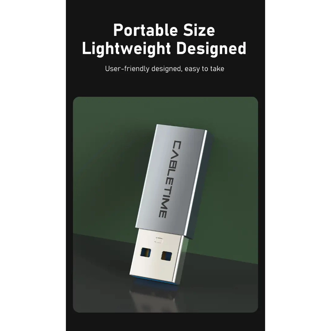 Перехідник Vention Cabletime USB3.0 A Male - USB Type C Female OTG (CP77G) Перехідник Vention Cabletime USB3.0 A Male - USB Type C Female OTG (CP77G)