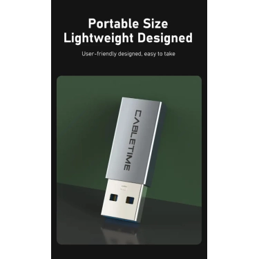 Перехідник Vention Cabletime USB3.0 A Male - USB Type C Female OTG (CP77G)