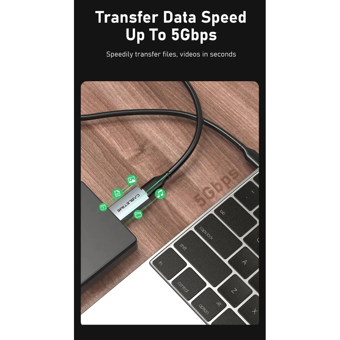 Перехідник Vention Cabletime USB3.0 A Male - USB Type C Female OTG (CP77G) Перехідник Vention Cabletime USB3.0 A Male - USB Type C Female OTG (CP77G)