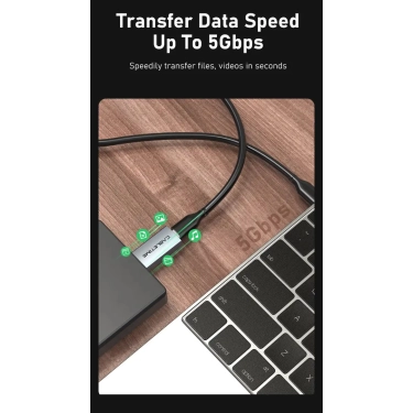 Перехідник Vention Cabletime USB3.0 A Male - USB Type C Female OTG (CP77G)