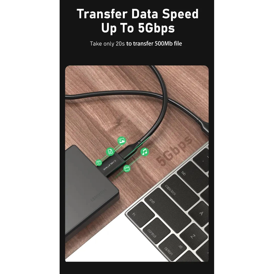 Перехідник Vention Cabletime USB3.0 A Male to USB Type C Female OTG (CP73B) Перехідник Vention Cabletime USB3.0 A Male to USB Type C Female OTG (CP73B)