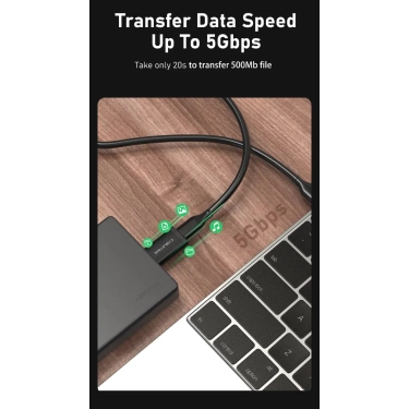 Перехідник Vention Cabletime USB3.0 A Male to USB Type C Female OTG (CP73B)
