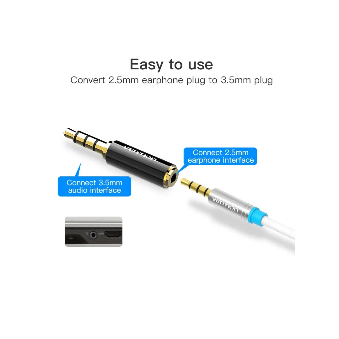 Перехідник Vention Vention 6.5mm Male to 3.5mm Female (BFBB0)