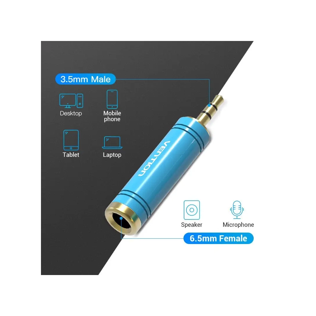 Перехідник Vention 6.5mm Male to 3.5mm Female (VAB-S04-L)
