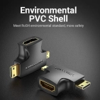 Перехідник Vention HDMI M - Mini HDMI F + Micro HDMI F (AGFB0) Перехідник Vention HDMI M - Mini HDMI F + Micro HDMI F (AGFB0)