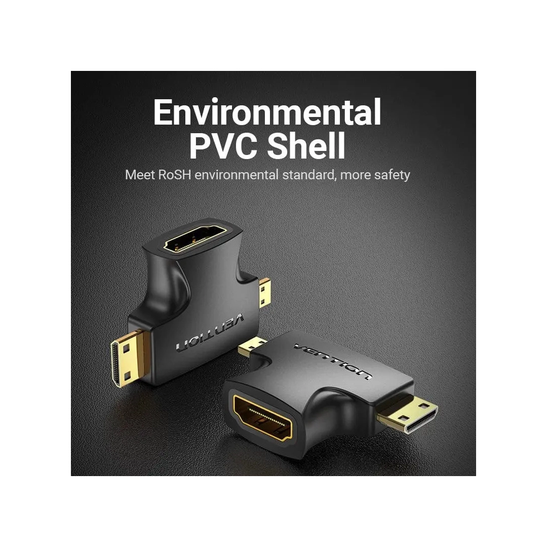 Перехідник Vention HDMI M - Mini HDMI F + Micro HDMI F (AGFB0) Перехідник Vention HDMI M - Mini HDMI F + Micro HDMI F (AGFB0)