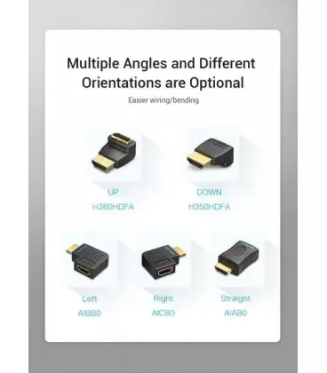 Перехідник Vention HDMI Male to Female Adapter 270° Degree правий (AICB0)