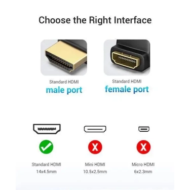 Перехідник Vention HDMI Male to Female Adapter 90° Degree лівий (AIBBO)