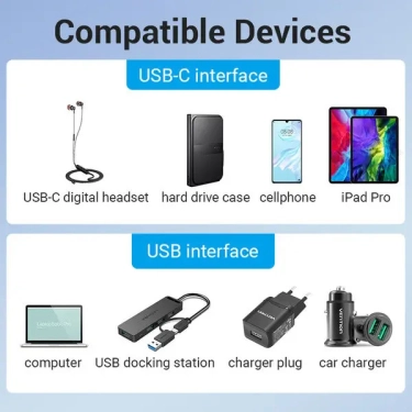 Перехідник Vention USB 3.0 Male - USB-C Female (CDPH0)