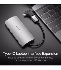 Перехідник Vention USB 3.1 Type-C / USB 3.0 OTG AF / microUSB Bм (CDIB0) (64619982)