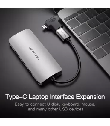 Перехідник Vention USB 3.1 Type-C / USB 3.0 OTG AF / microUSB Bм (CDIB0) (64619982)