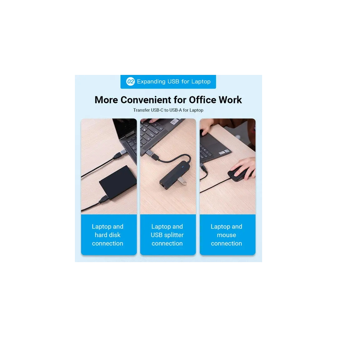 Перехідник Vention USB 3.1 Type-C Male на USB Female (CDQH0) Перехідник Vention USB 3.1 Type-C Male на USB Female (CDQH0)