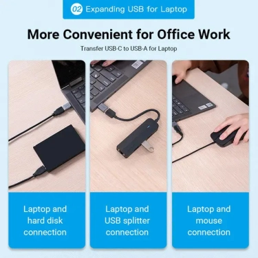 Перехідник Vention USB 3.1 Type-C Male на USB Female (CDQH0)