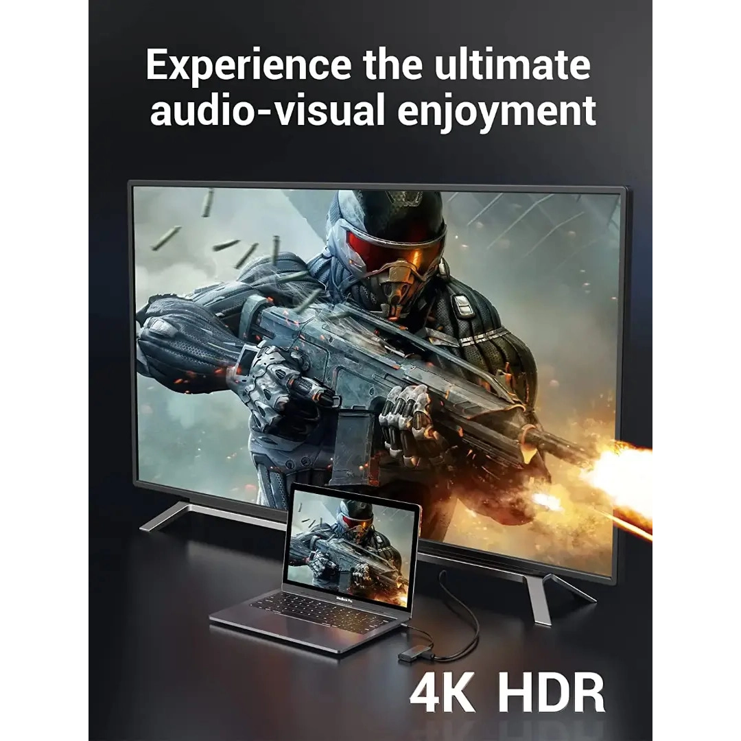 Перехідник-конвертер Vention Type-C у HDMI/USB3.0*3/PD 0.15 м сірий металевий CNBHB Перехідник-конвертер Vention Type-C у HDMI/USB3.0*3/PD 0.15 м сірий металевий CNBHB