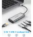 Перехідник-конвертер Vention Type-C у HDMI/USB3.0*3/PD 0.15 м сірий металевий CNBHB