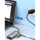 Перехідник-конвертер Vention Type-C у HDMI/USB3.0*3/PD 0.15 м сірий металевий CNBHB Перехідник-конвертер Vention Type-C у HDMI/USB3.0*3/PD 0.15 м сірий металевий CNBHB