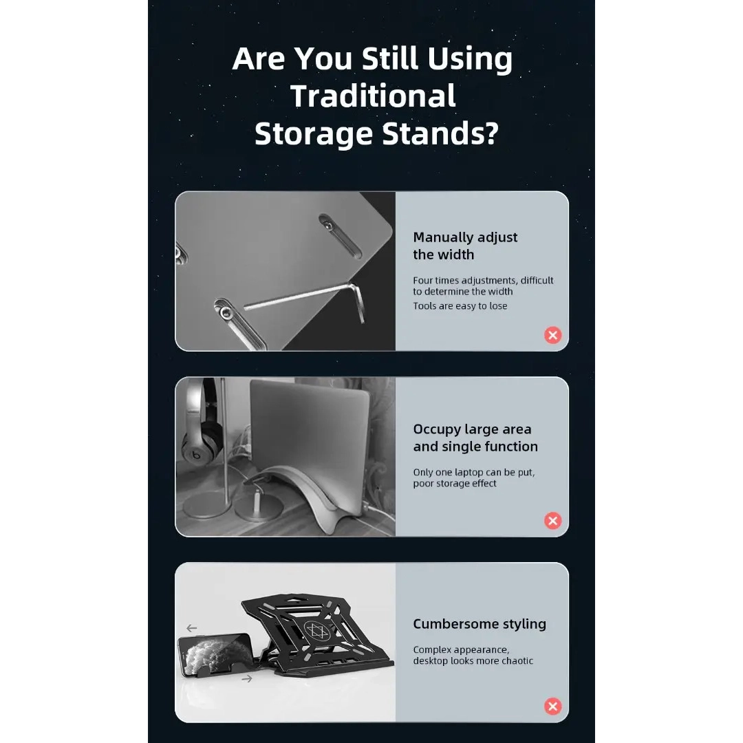 Підставка Vention Cabletime для ноутбука, планшета, телефону, вертикальна (CS15B)