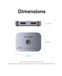 Світч Vention 2-Port Bi-Directional 8K HDMI Gray Aluminium Alloy Type AKPH0