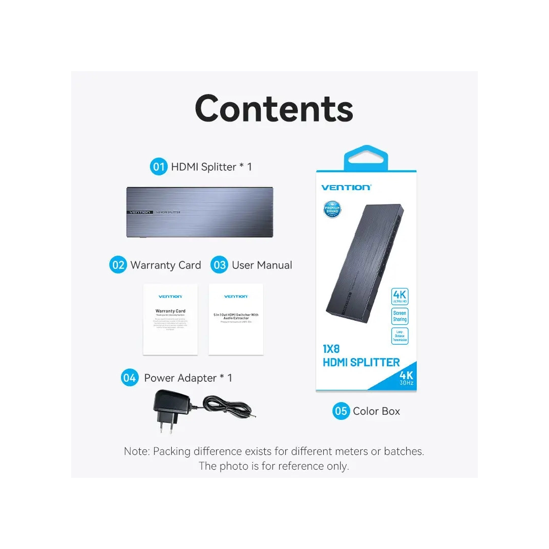 Спліттер Vention HDMI 1х8 4K 60Hz (AKQB0-EU)