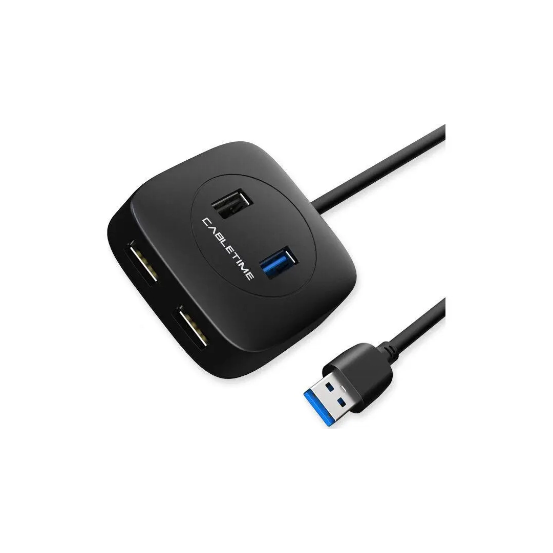 USB-хаб Vention Cabletime 4-Ports, USB3.0 + USB2.0 + Micro B з живленням (CB43B)