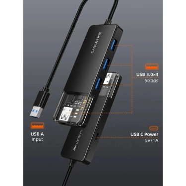 USB-хаб Vention Cabletime USB Type C - 4 Port USB 3.0, 0.15 cm (CB02B)