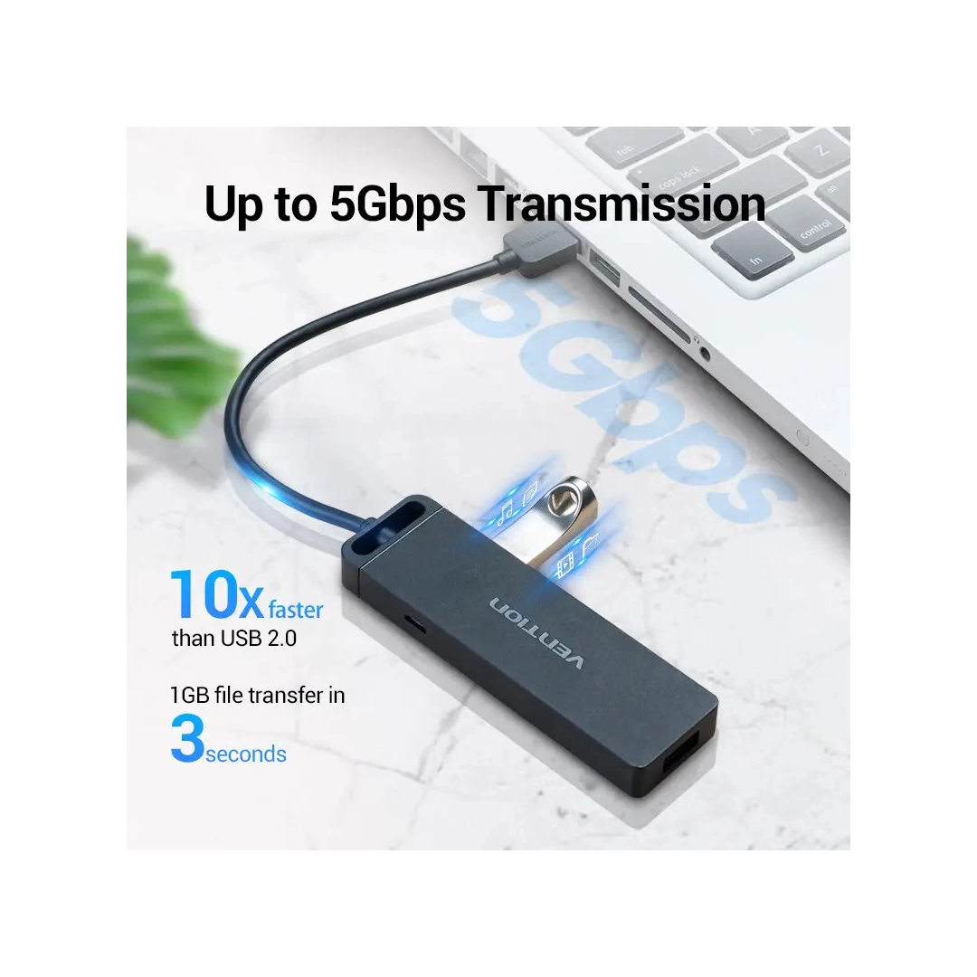 USB-хаб Vention 4-Port з micro USB живленням 0.15M Black (CHLBB) USB-хаб Vention 4-Port з micro USB живленням 0.15M Black (CHLBB)